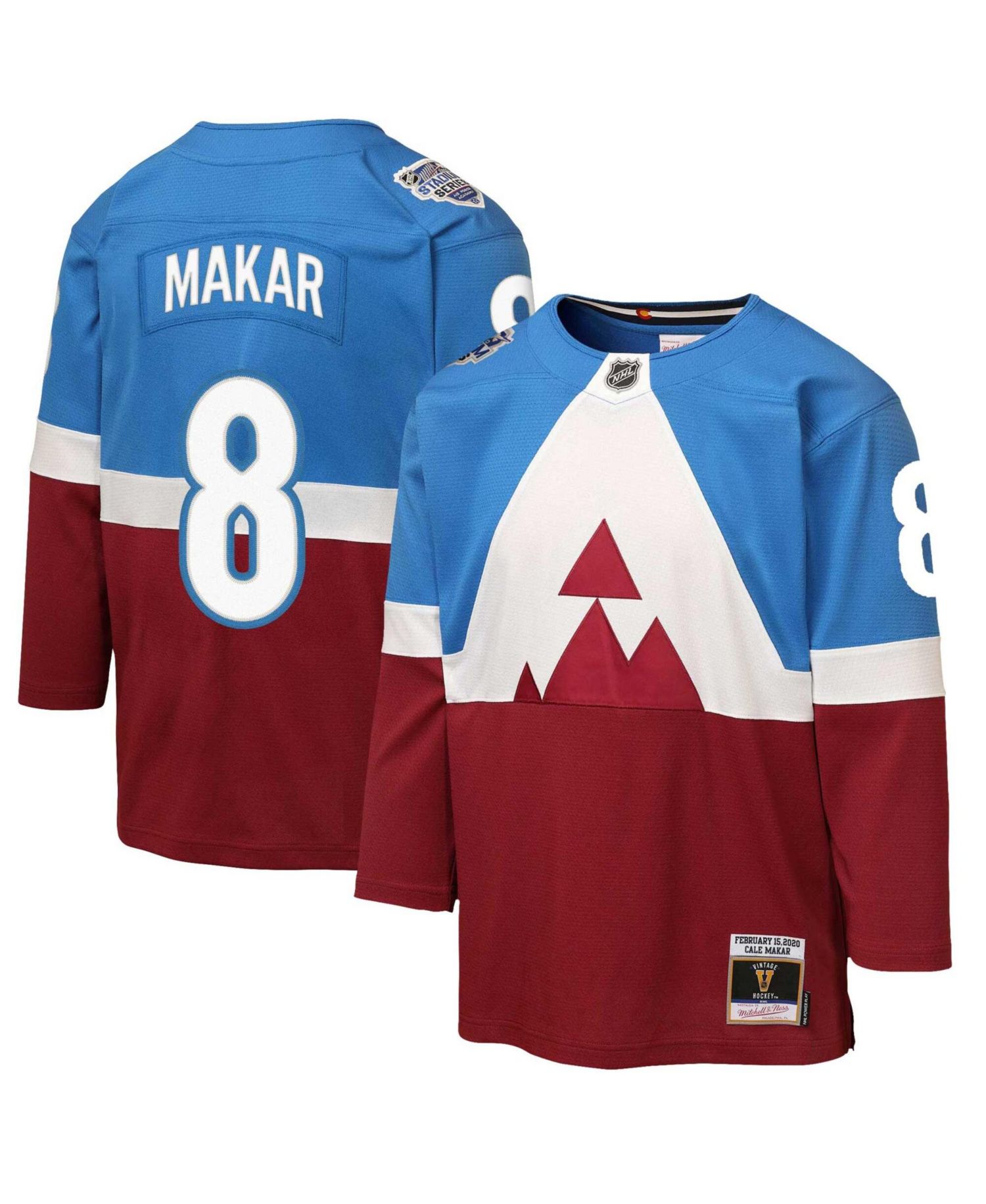 Big Boys and Girls Cale Makar Blue/Burgundy Colorado Avalanche 2020 Stadium Series Power Play Jersey