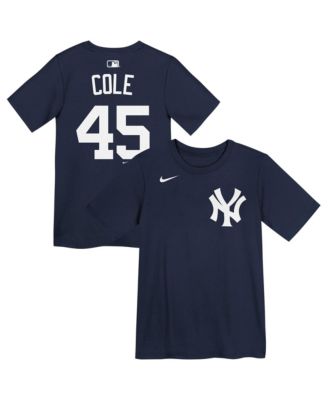 Big Boys and Girls Gerrit Cole Navy New York Yankees Name & Number T-Shirt