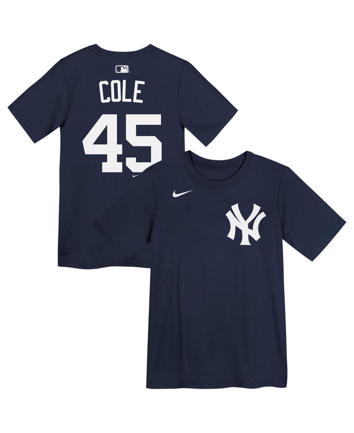 Big Boys and Girls Gerrit Cole Navy New York Yankees Name & Number T-Shirt