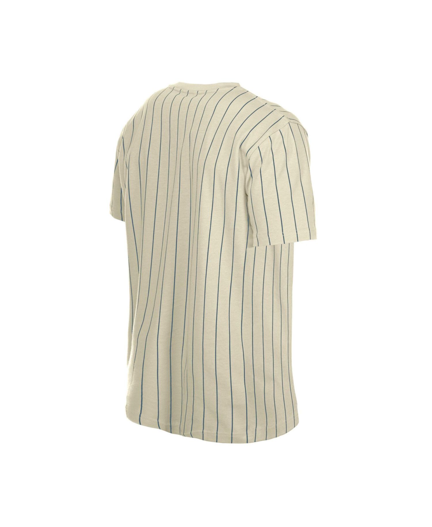 Men's Cream Mesh Back Pinstripe T-Shirt