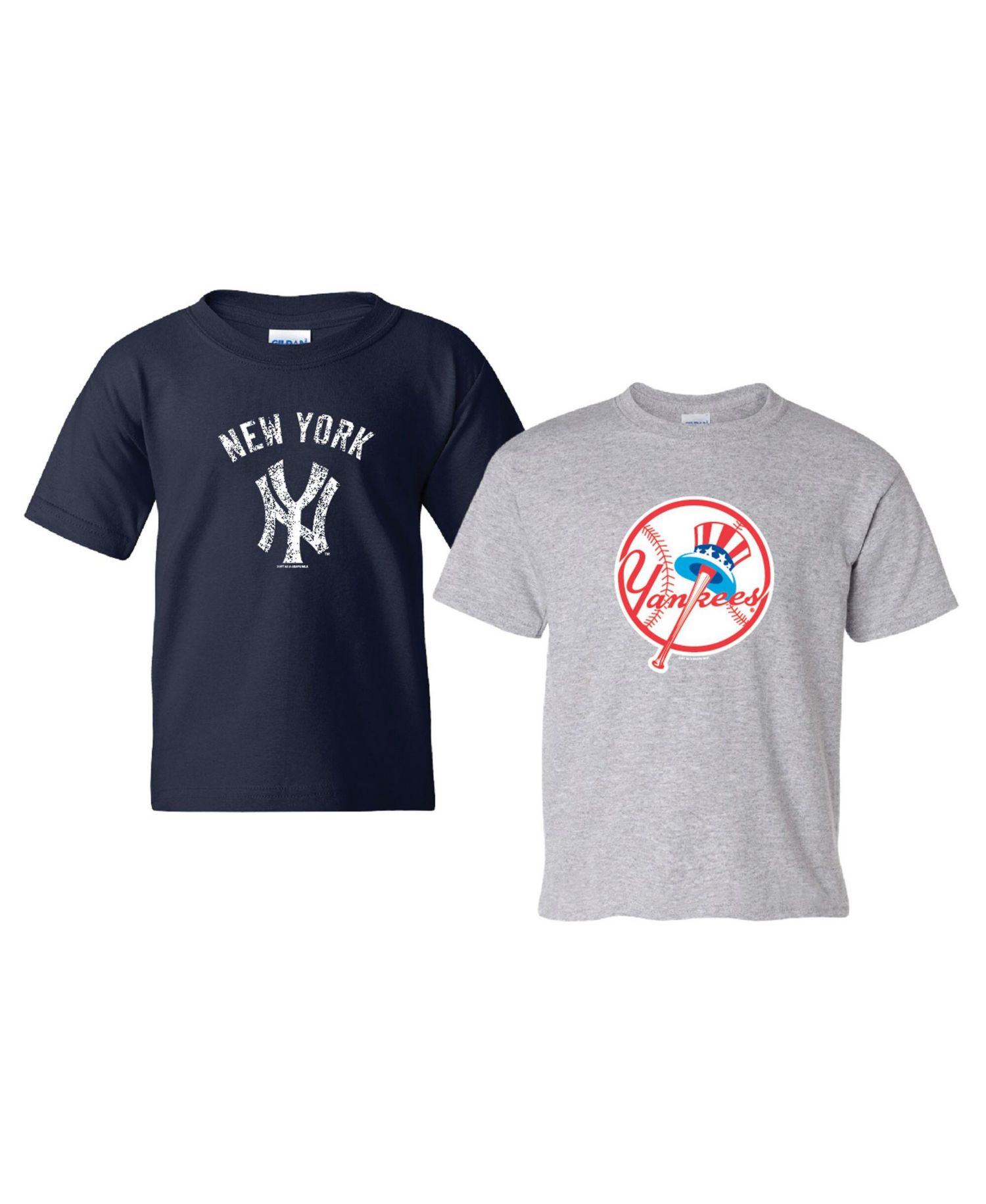 Big Boys and Girls Navy/Heather Gray New York Yankees Cooperstown 2-Pack T-Shirt Set