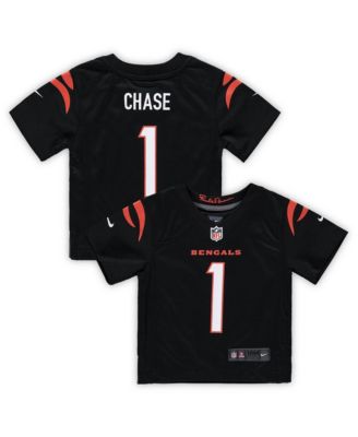Baby Boys and Girls Ja'Marr Chase Black Cincinnati Bengals Team Player Game Jersey