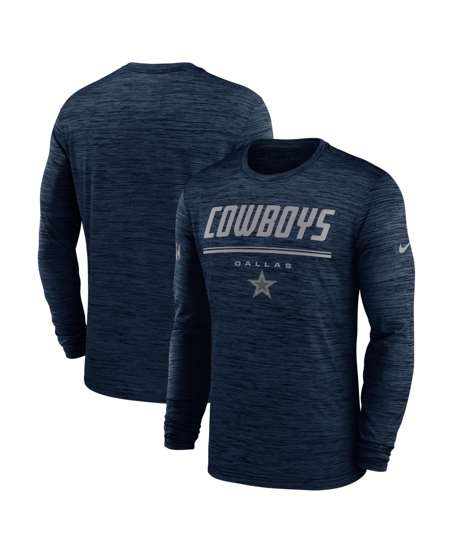 Men's Navy Dallas Cowboys Sideline Offensive Transition Velocity Dri-FIT Long Sleeve T-Shirt