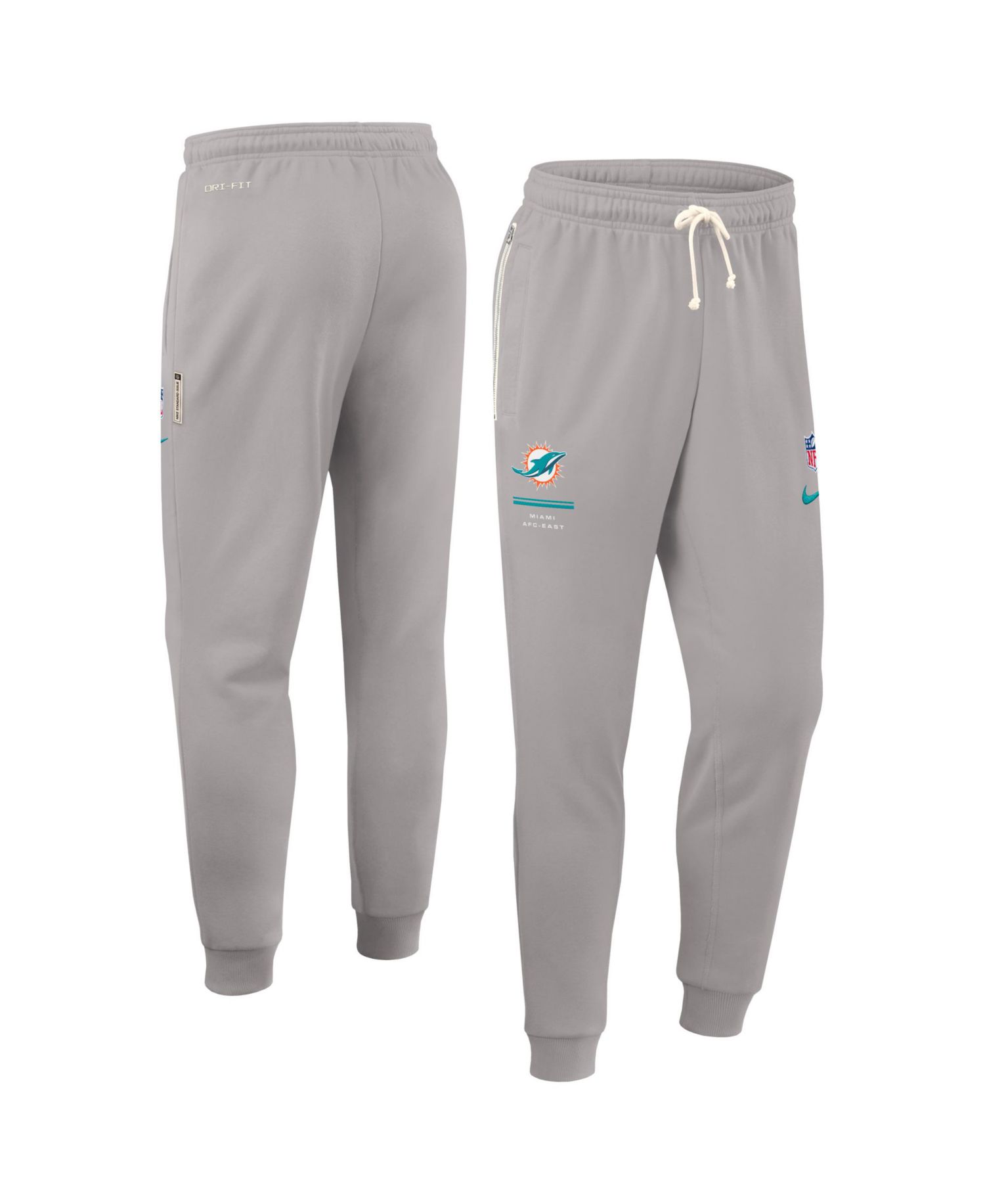 Men's Gray Miami Dolphins Sideline Standard Issue Dri-FIT Taper Pants