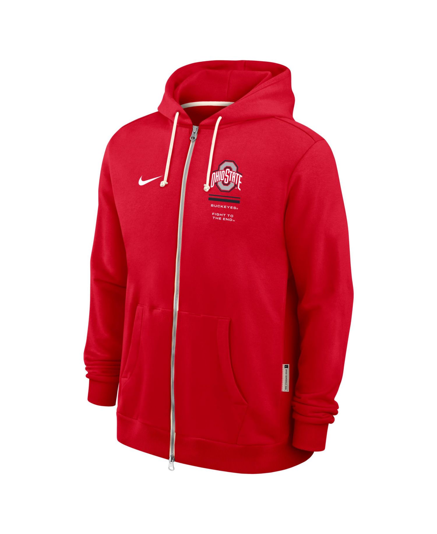 Men's Scarlet Ohio State Buckeyes 2026 Sideline Standard Issue Dri-FIT Full-Zip Hoodie