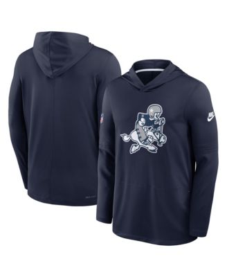 Men's Navy Dallas Cowboys Sideline Dri-FIT Long Sleeve Hooded T-Shirt