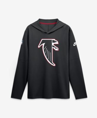 Men's Black Atlanta Falcons Sideline Dri-FIT Long Sleeve Hooded T-Shirt