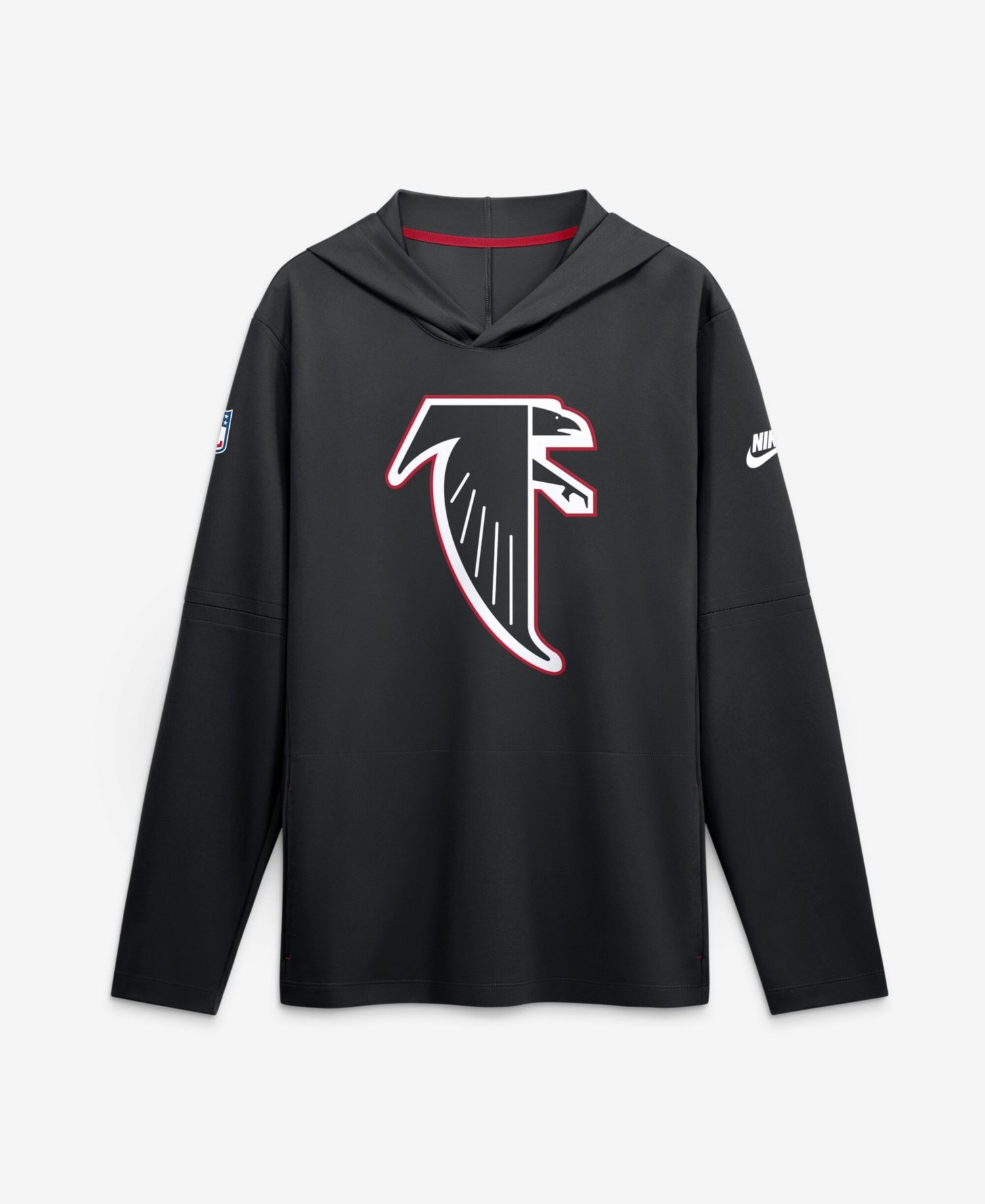 Men's Black Atlanta Falcons Sideline Dri-FIT Long Sleeve Hooded T-Shirt