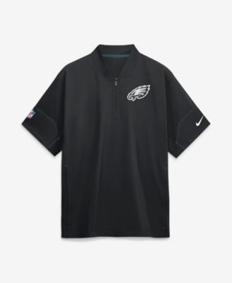 Men's Black Philadelphia Eagles Sideline Short Sleeve Quarter-Zip Coaches Jacket