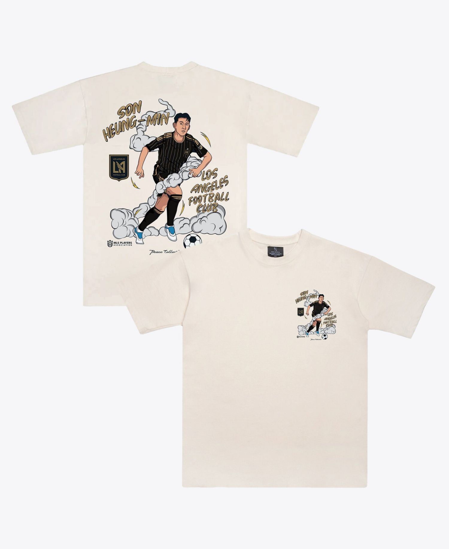 Men's and Women's Son Heung-Min Cream LAFC Player Graphic Premium T-Shirt