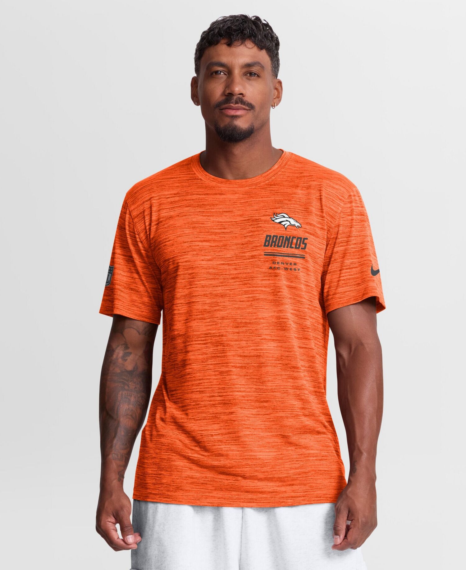 Men's Orange Denver Broncos Sideline Double Covered Dri-FIT Velocity T-Shirt