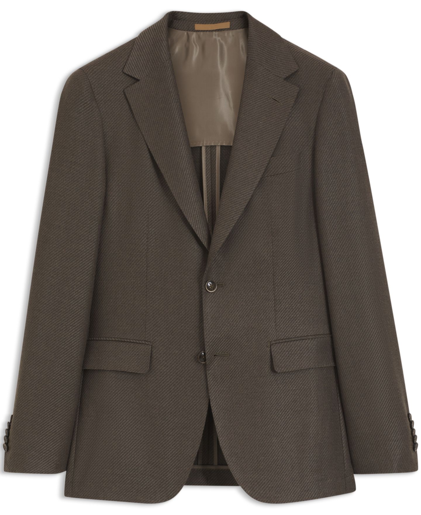 Мужской пиджак Hugo Boss Wool-Linen Regular-Fit Blazer, цвет: Коричневый — фото 2
