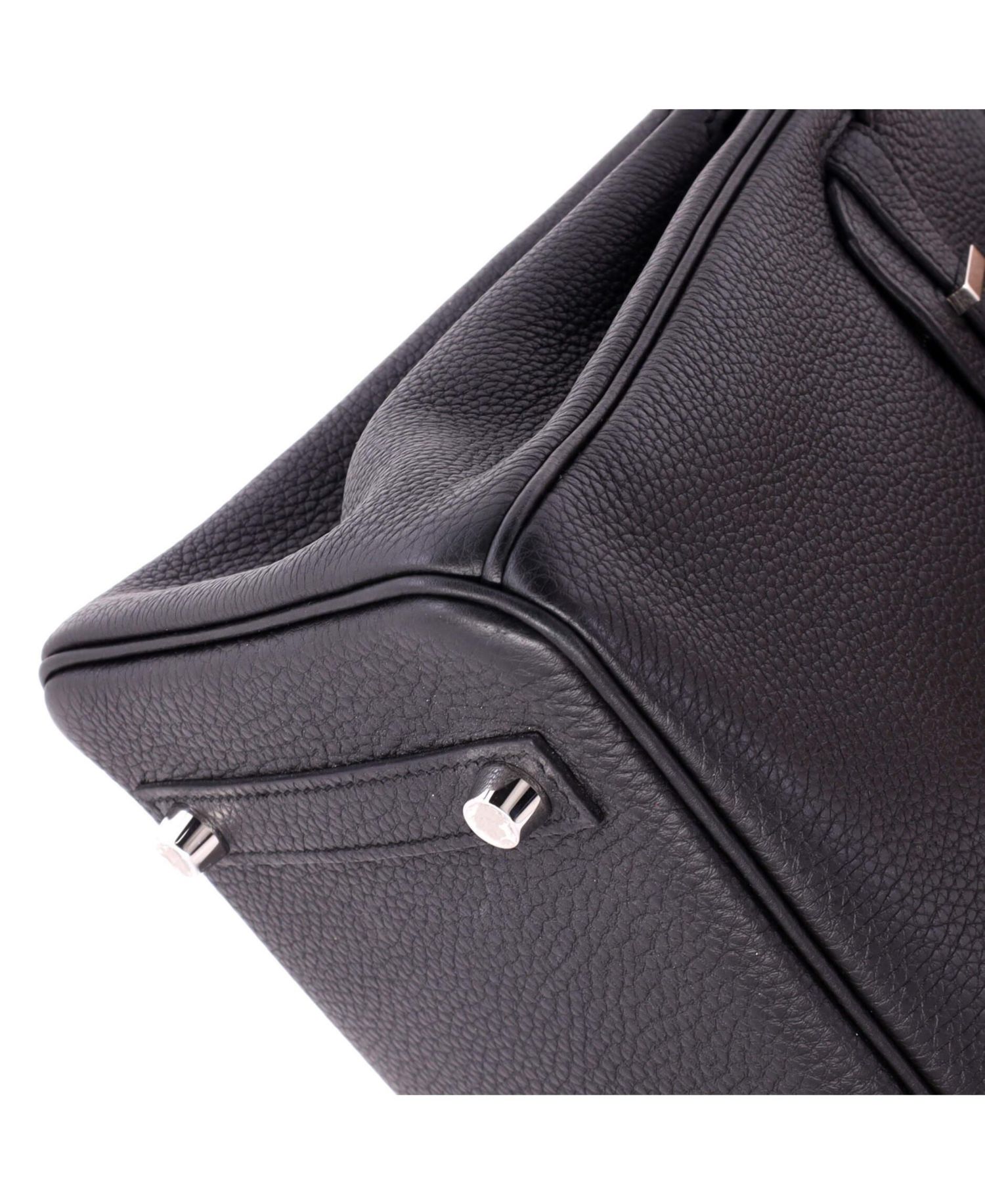 Birkin 25 Handbag Black Togo with Palladium Hardware