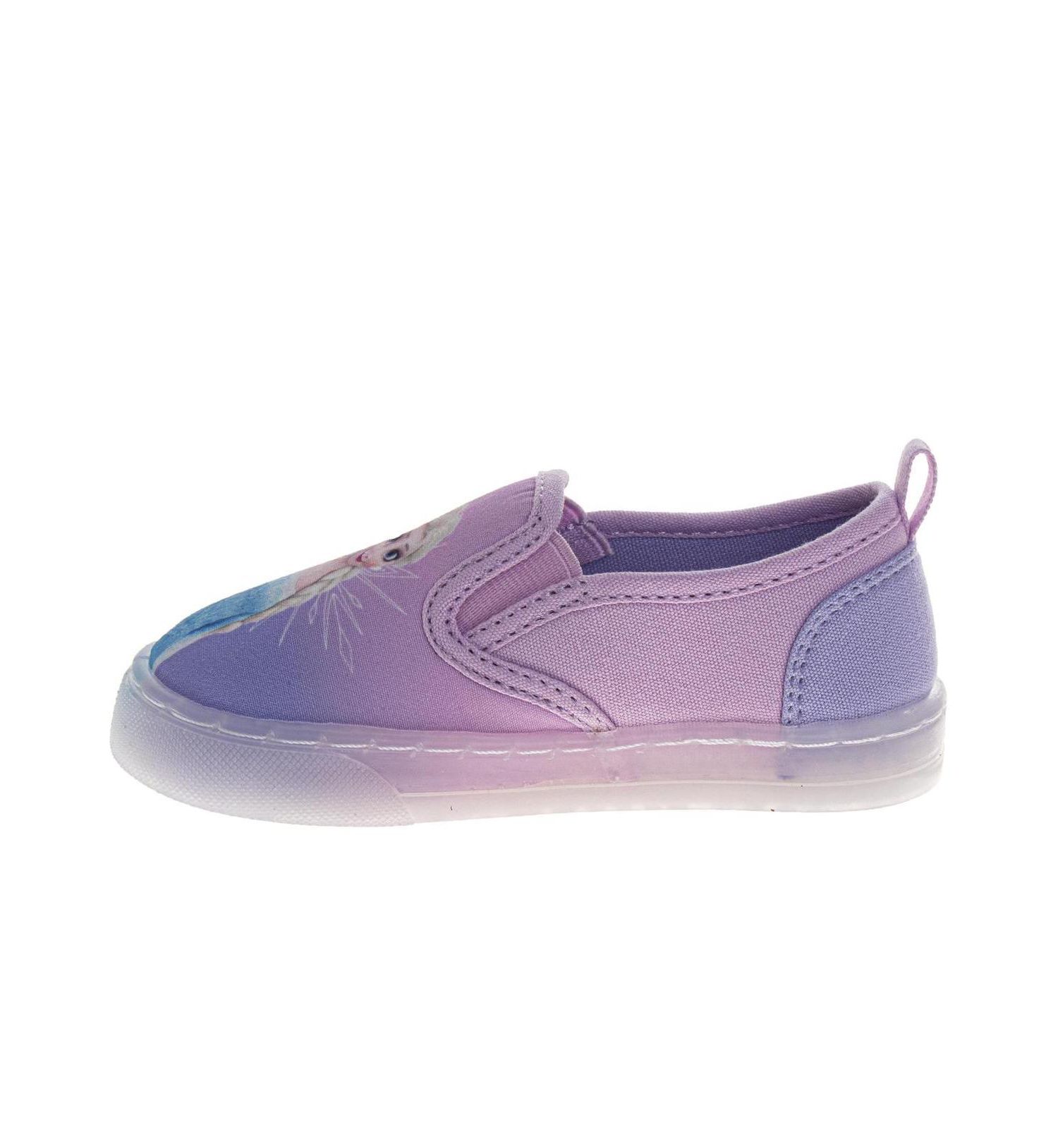 Frozen Design Elsa and Anna Slip On Canvas Girls Easy Wear Style Glitter Everyday Comfort