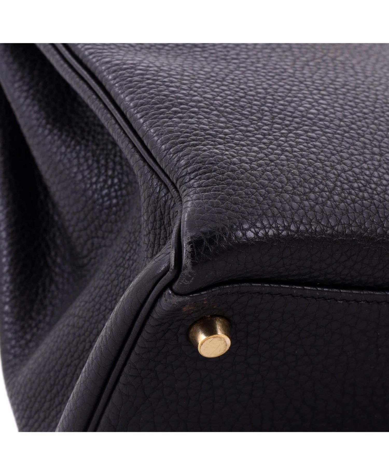 Kelly 28 Handbag Black Togo with Gold Hardware