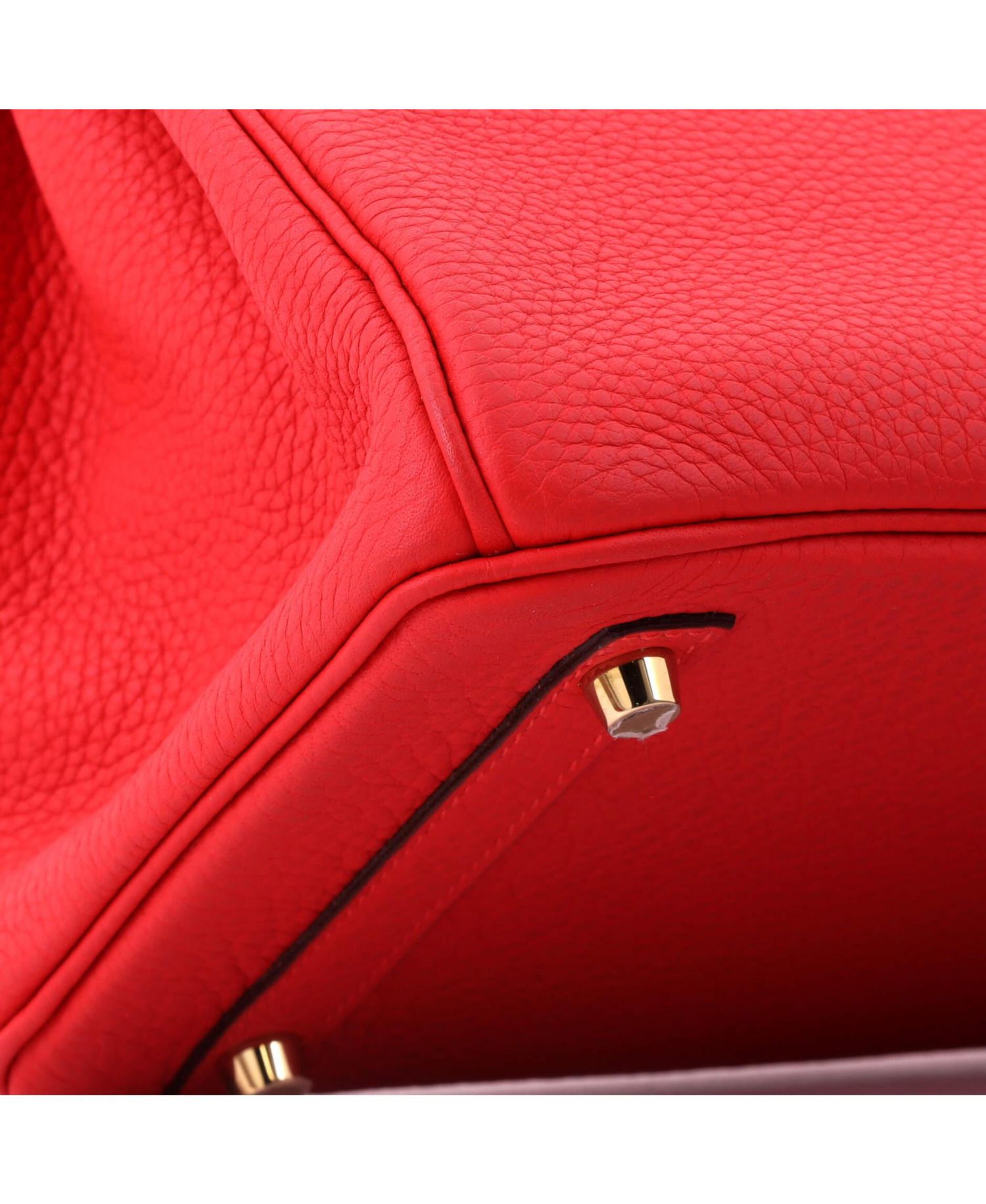 Birkin 30 Handbag Red Clemence with Gold Hardware