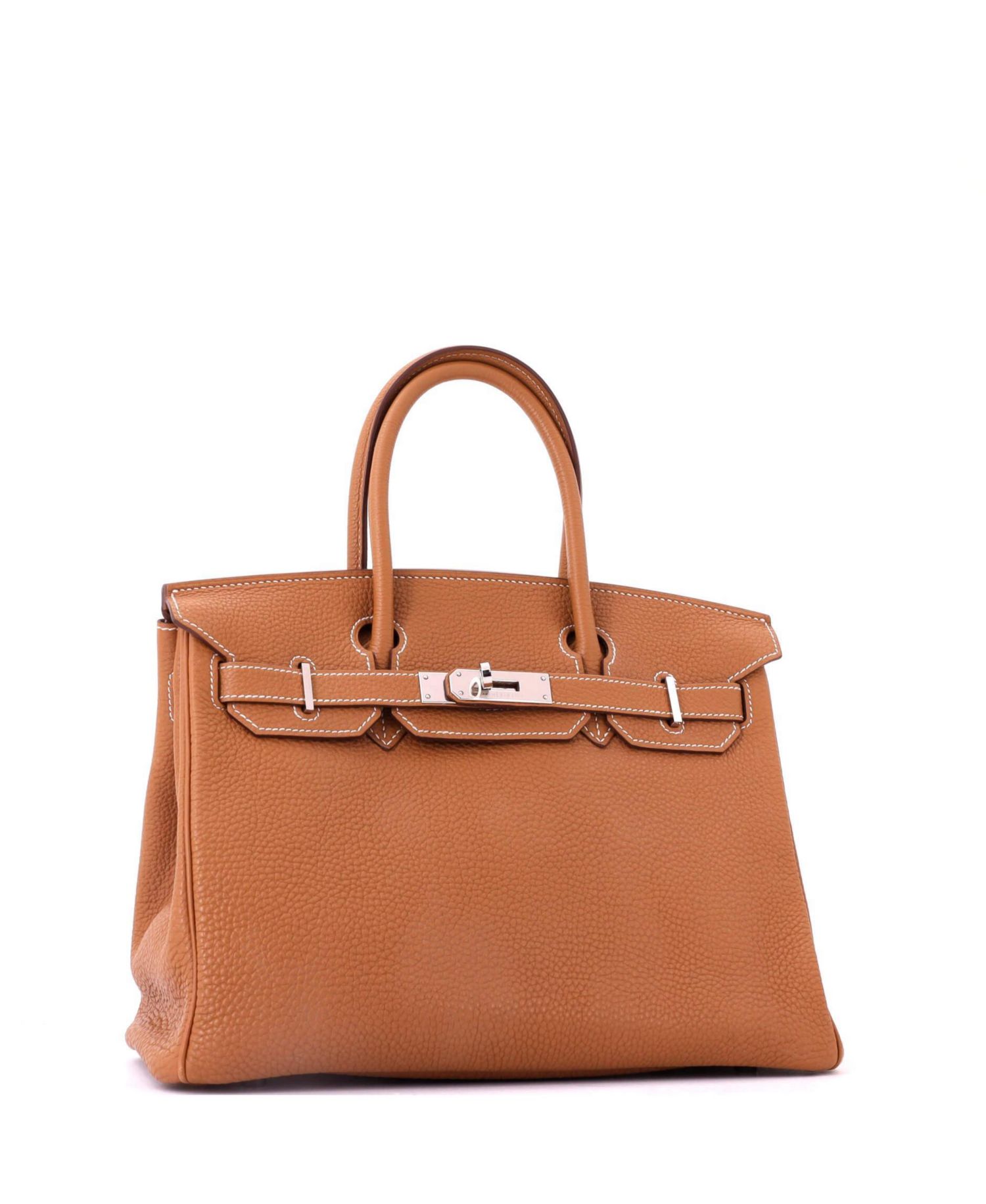 Birkin 30 Handbag Brown Togo with Palladium Hardware