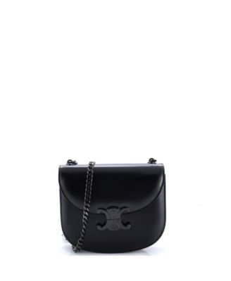 Triomphe Besace Clea Chain Flap Bag Leather