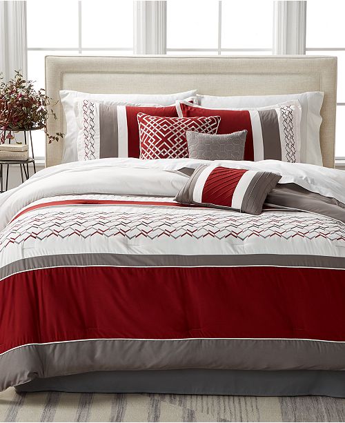 Fletcher Red 7 Pc Comforter Set Created For Macy S