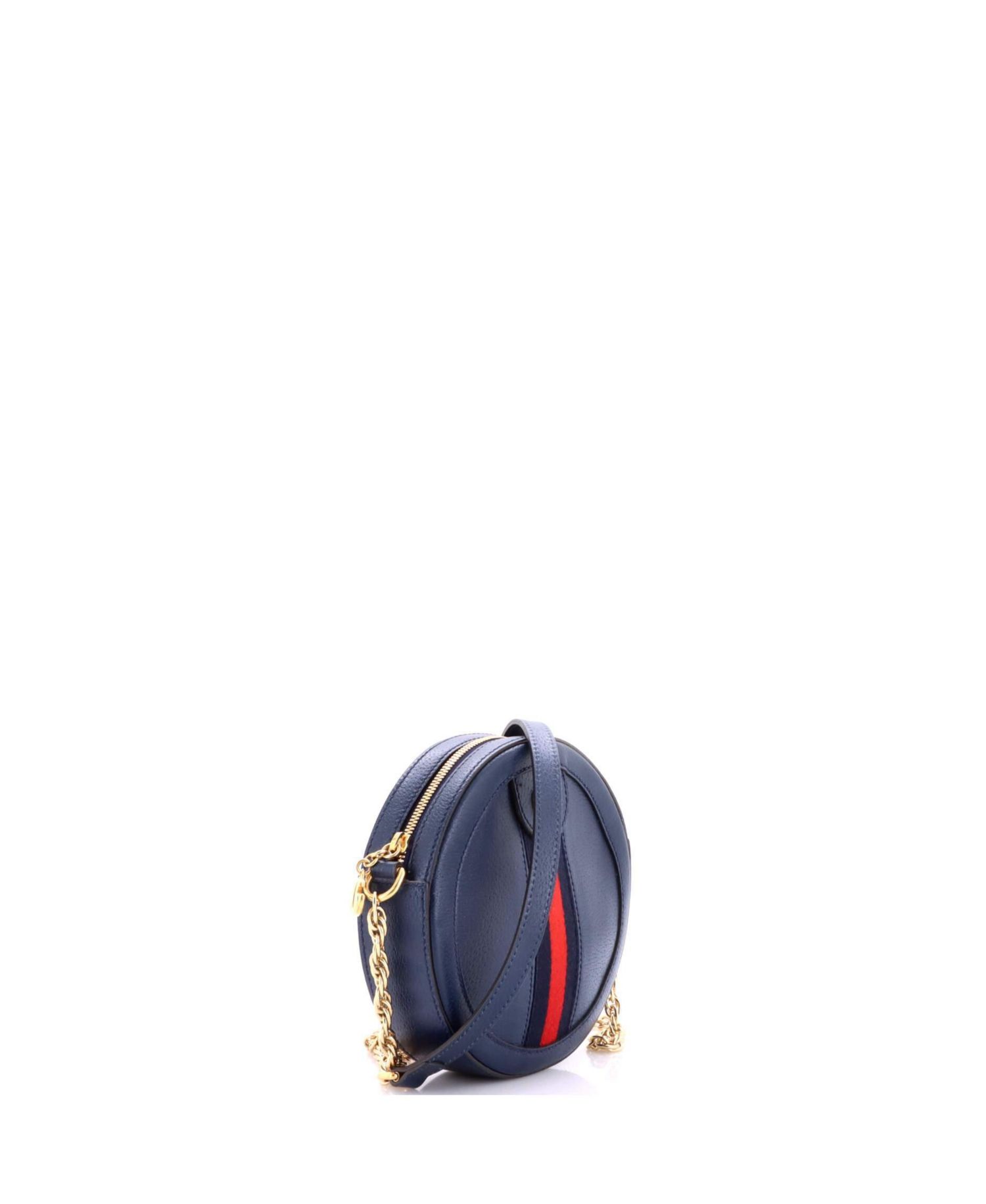 Mini Ophidia Round Shoulder Bag Leather