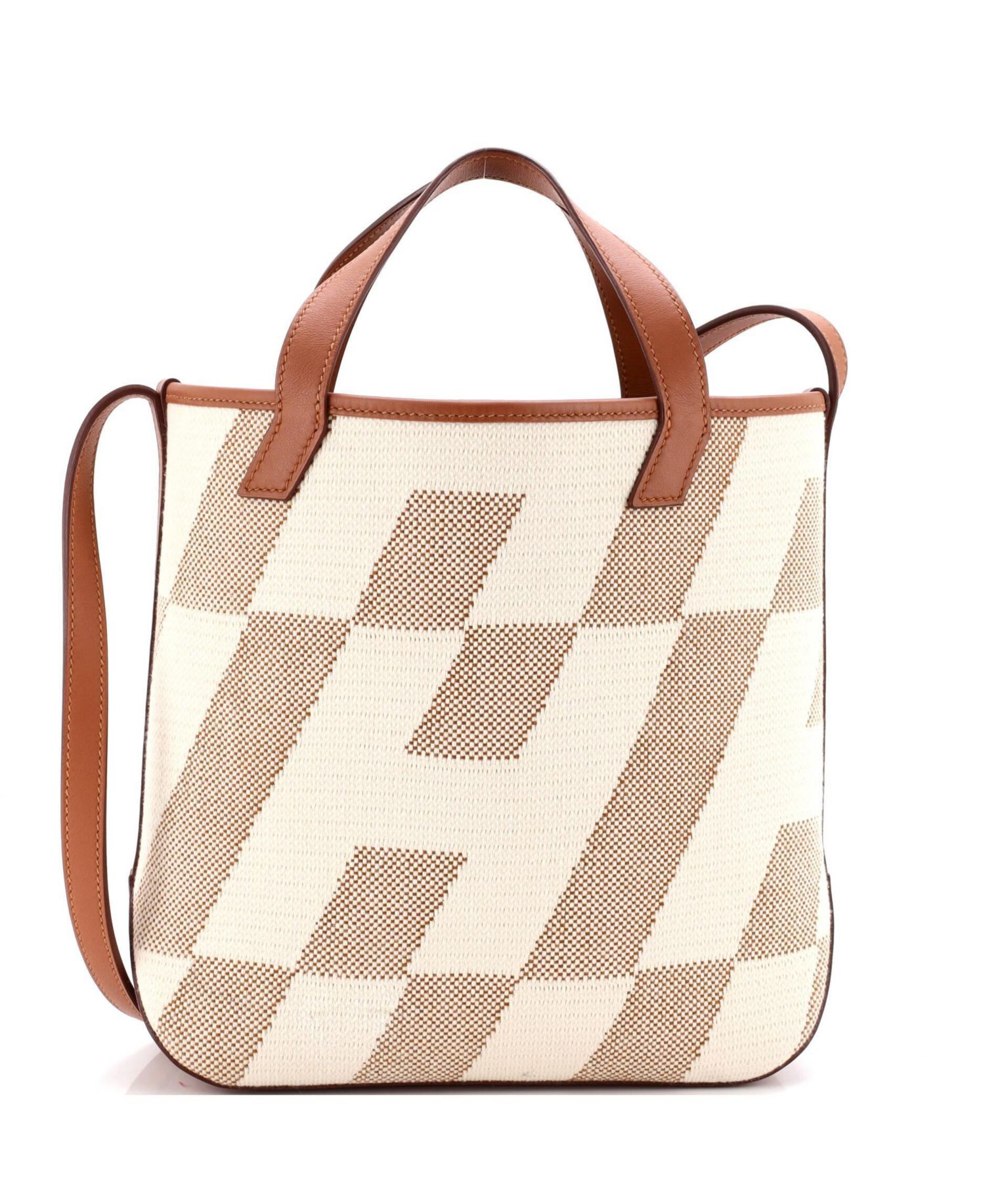 27 Cabas H en Biais Tote Canvas with Leather
