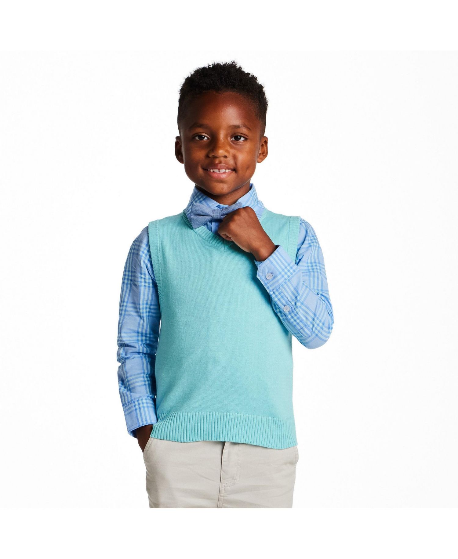 Toddler/Child Boys ( size 2T to 6 )Plaid Vest Set