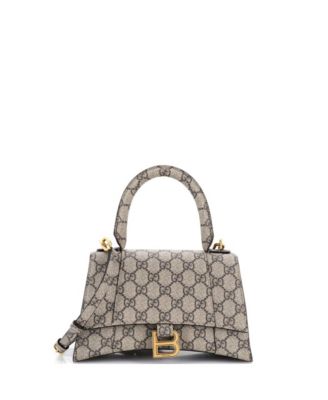 Small x Balenciaga The Hacker Project Hourglass Top Handle Bag GG Coated Canvas