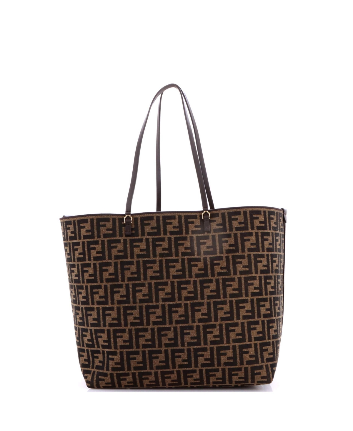 Pre-Owned Fendi Medium Reversible Roll Tote Pequin and Zucca Canvas