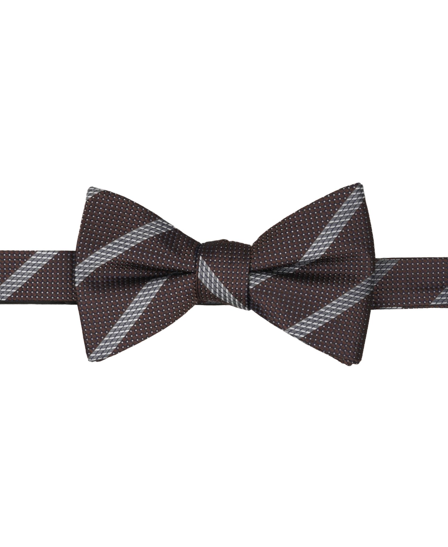 Men's Clyde Stripe Pre-Tied Bow Tie and Pocket Square, 2-Piece Set