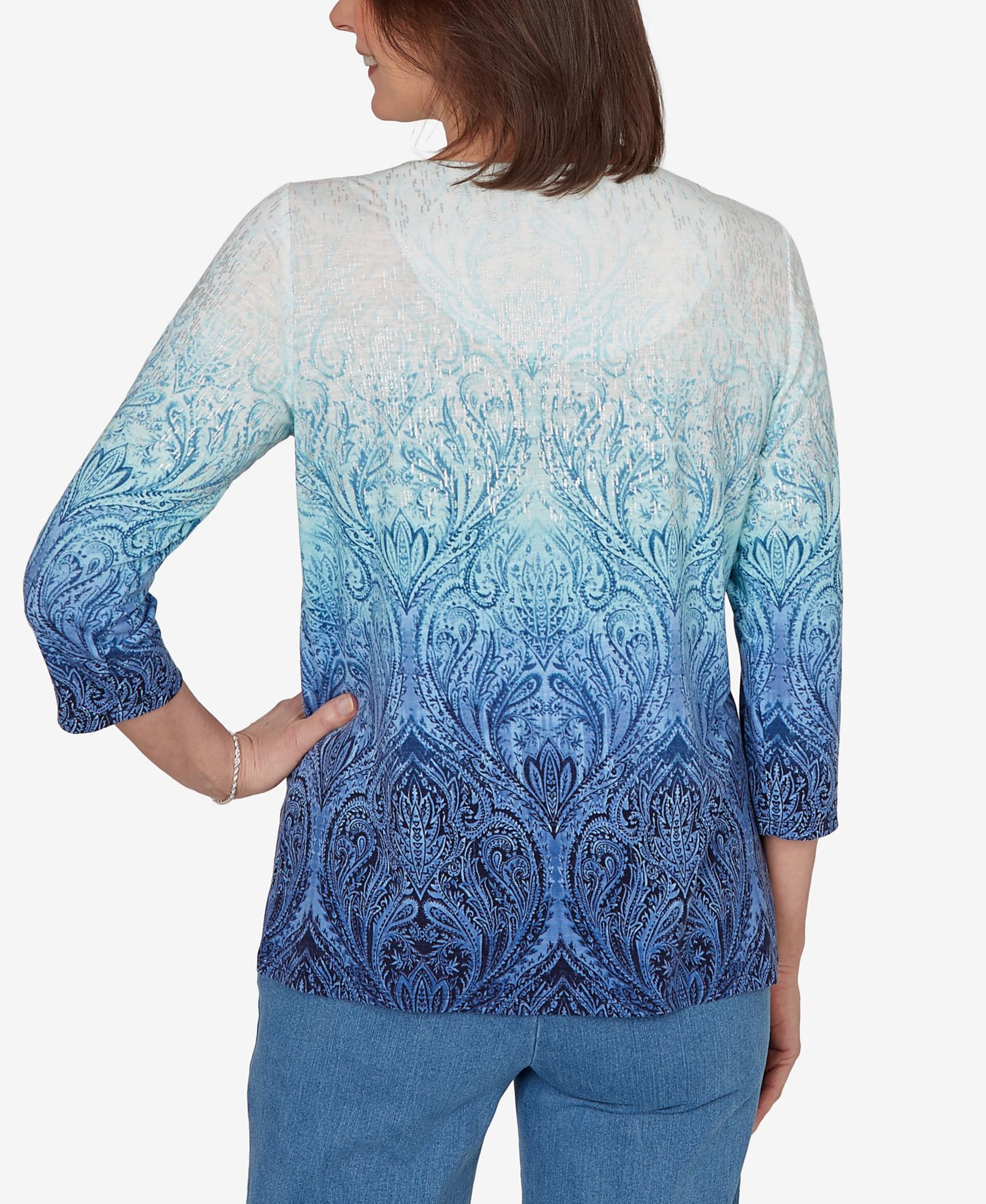 Petite Ombre Medallion Knit Top