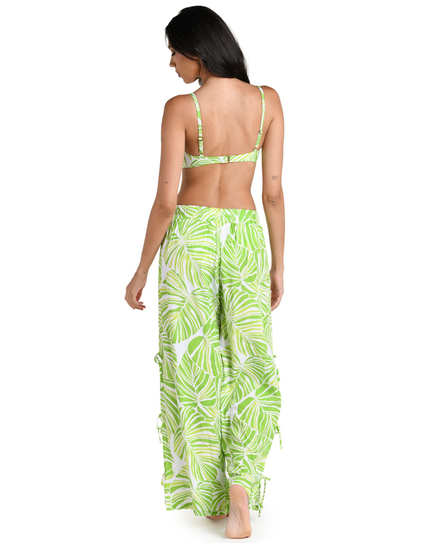 Women's Serene Palm Print Pull-On Swim Cover-Up Pants