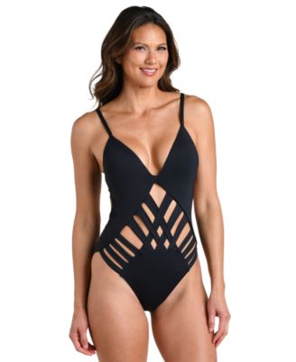 Women's V-Neck Moderate Coverage One-Piece Swimsuit