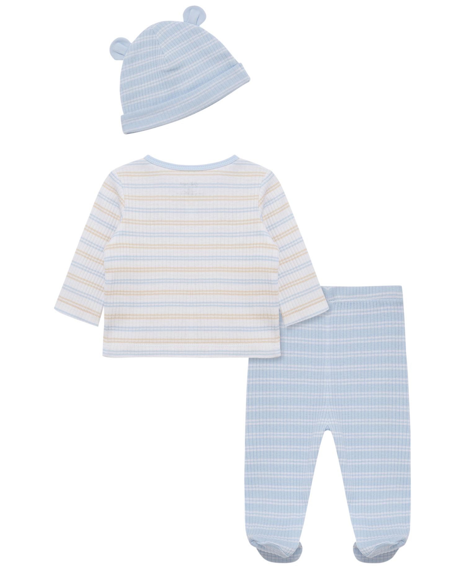 Baby Boys' Cotton Long-Sleeve Cardigan, Pants and Hat, 3-Piece Set