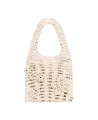 Women's Crochet Bag with Flowers