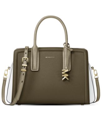 Michael Kors Laila Medium Color-Block Leather Satchel Handbag