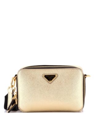 Mini Brique Camera Crossbody Bag Saffiano Leather