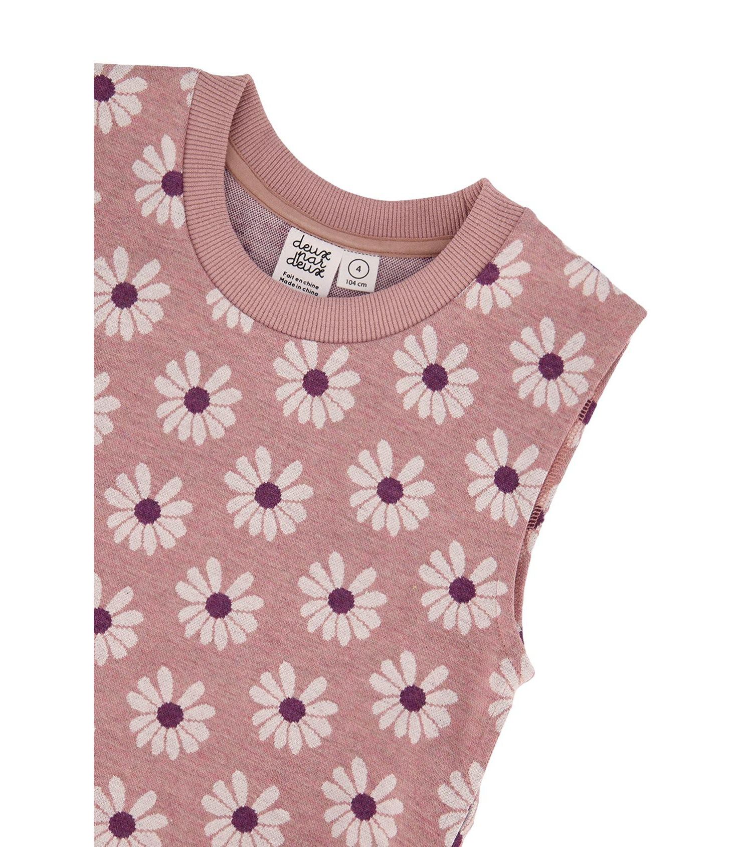 Little and Big Girl 6-12 Jacquard Vest Printed Flowers