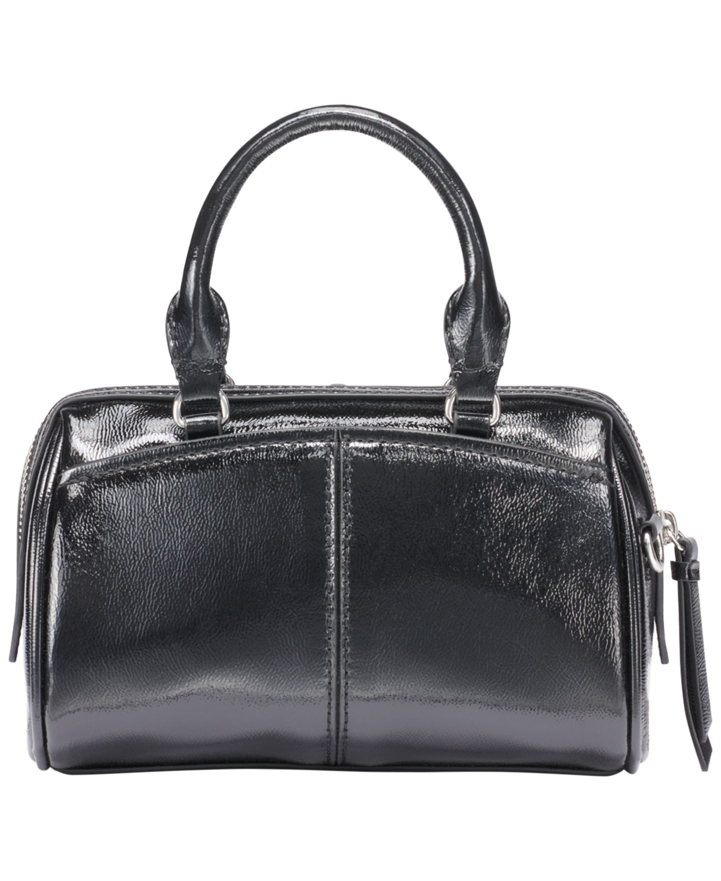 Женская сумка Calvin Klein Genevieve Patent Mini Crossbody Handbag, цвет: Чёрный / Серебряный — фото 2