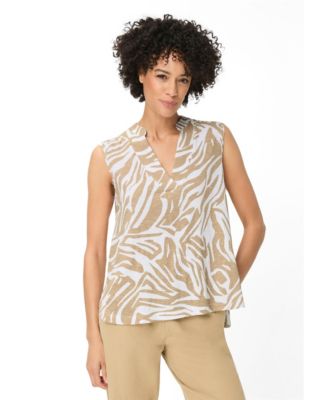 Women's Sleeveless Neo Zebra V-Neck Shell