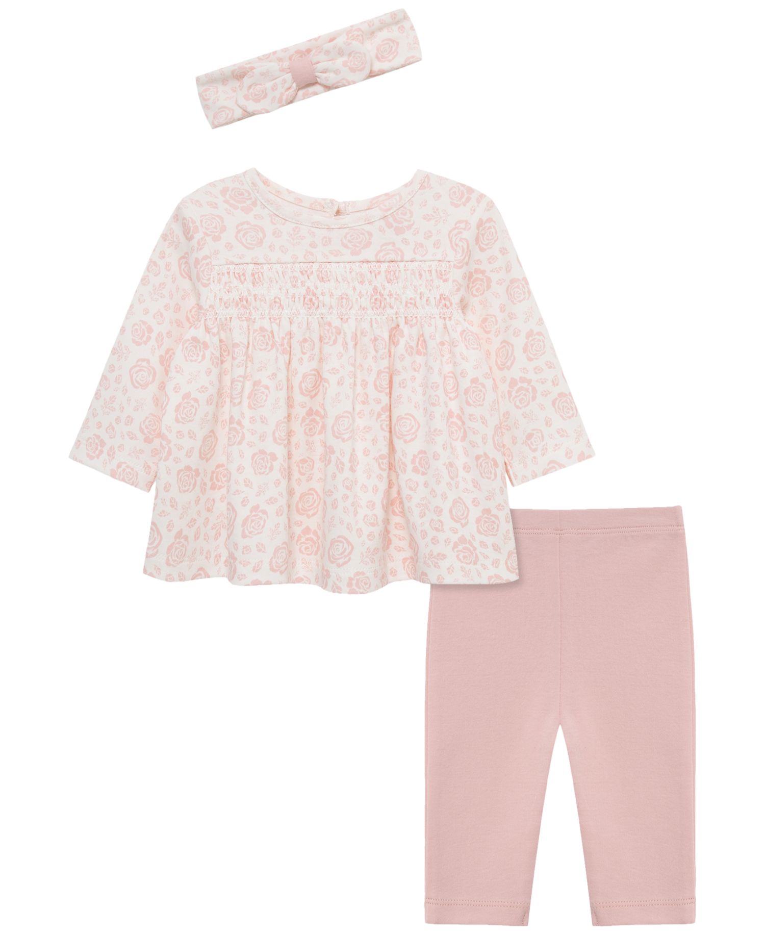 Baby Girls' Stencil Tunic Long-Sleeve Top, Leggings and Headband, 3-Piece Set