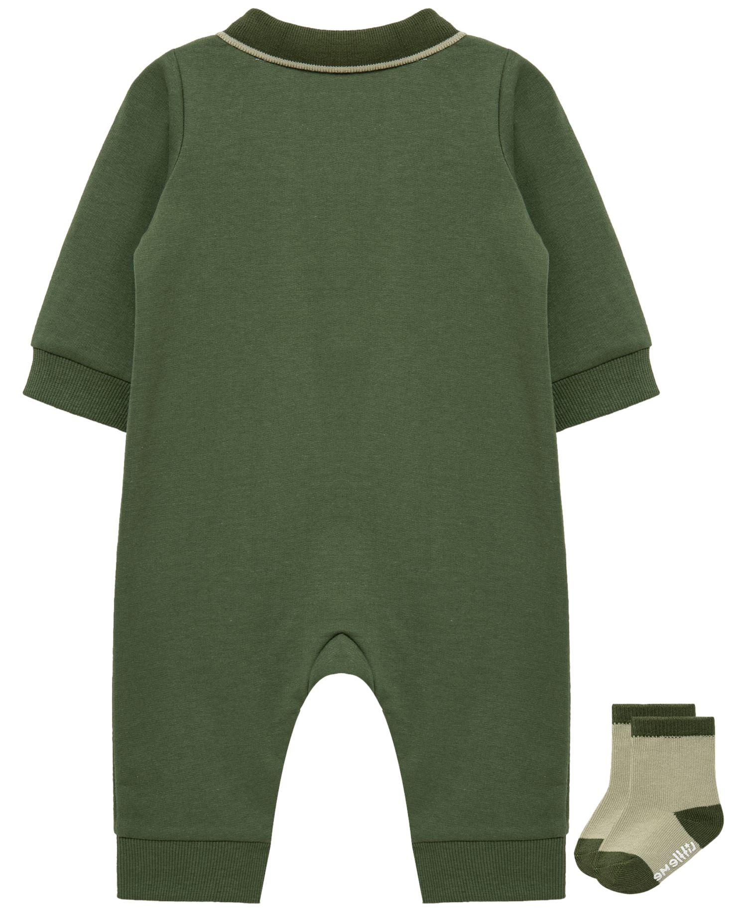 Baby Girls' Dinos Long-Sleeve Coverall and Socks, 2-Piece Set