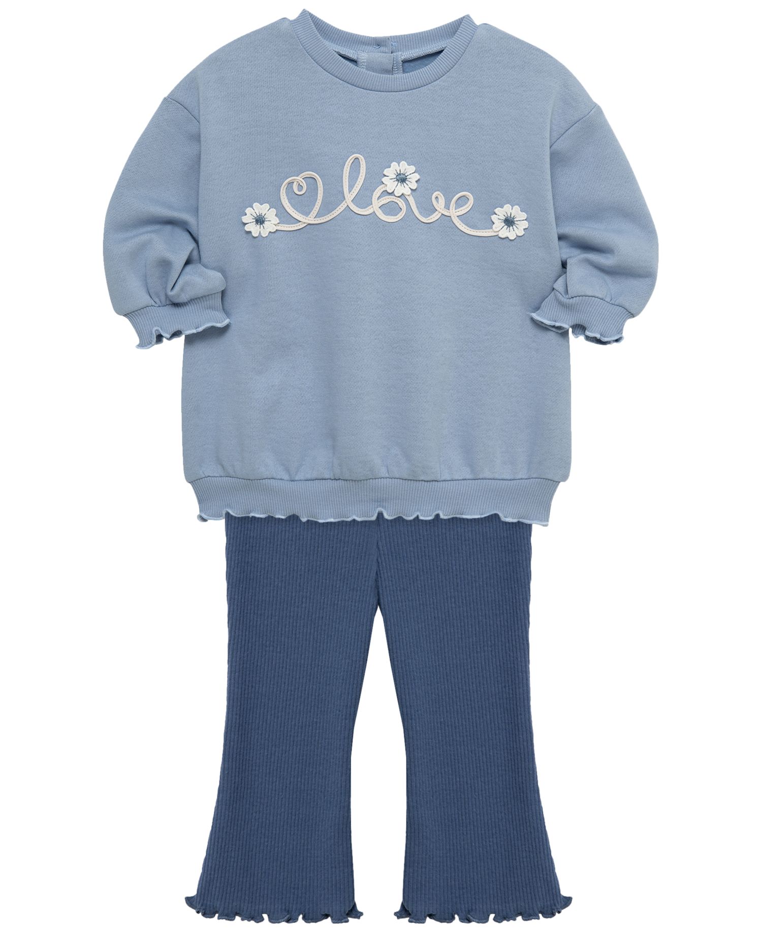 Baby Girls' Round Neck Sweatshirt and Leggings, 2-Piece Set