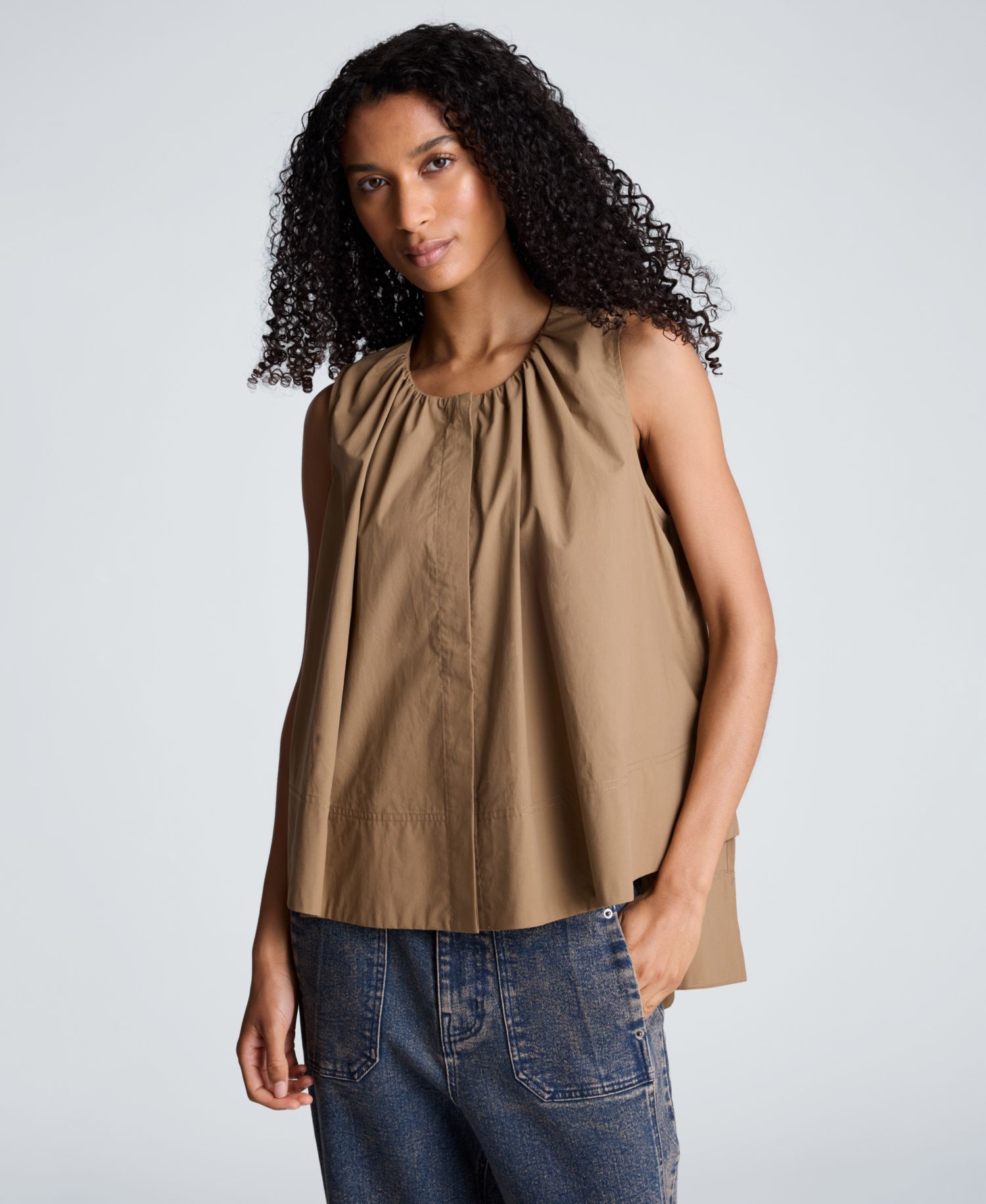 Women's High-Low Tent Poplin Top