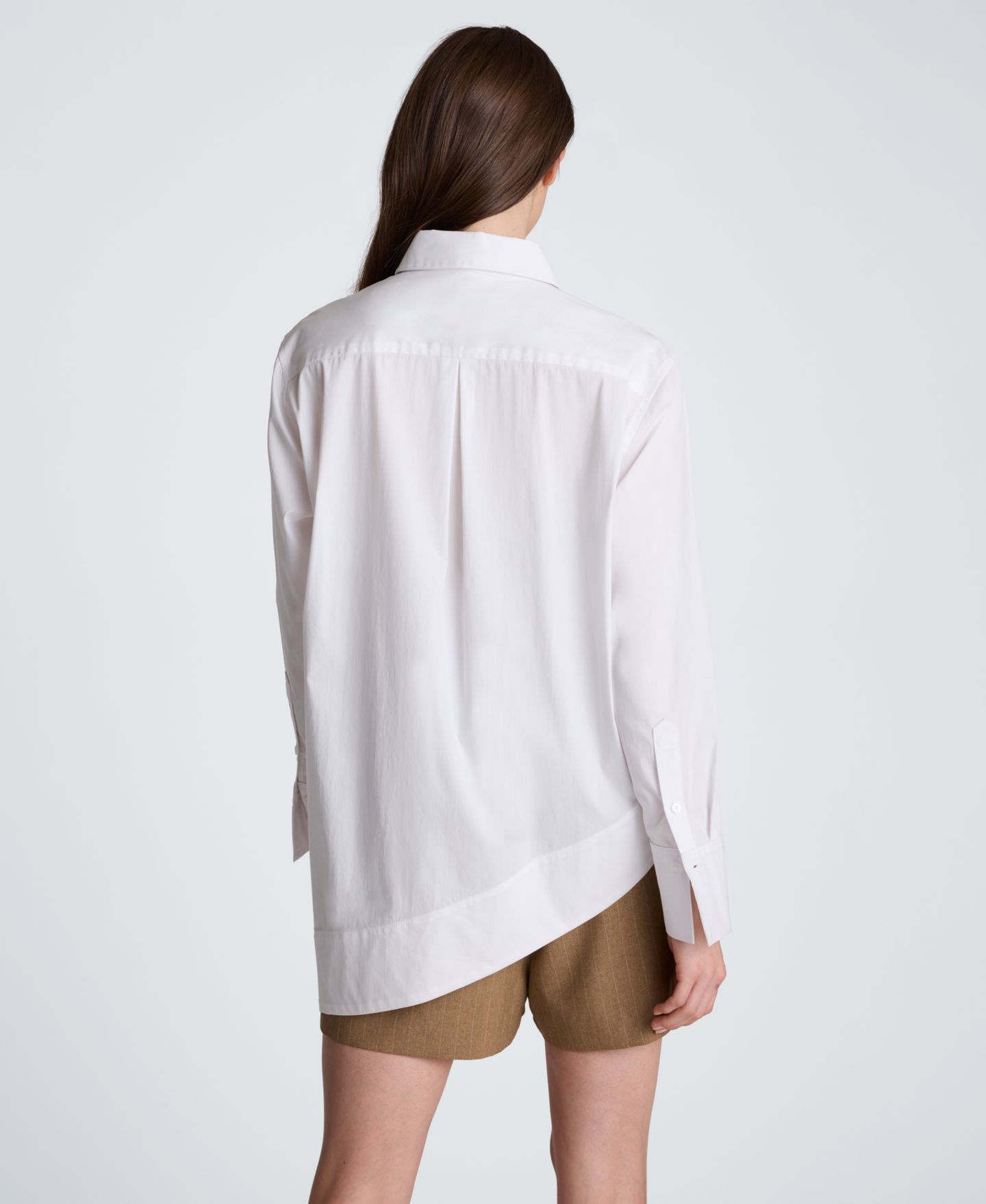Женская рубашка Kenneth Cole Asymmetric-Hem Poplin, цвет: Чистый белый — фото 4