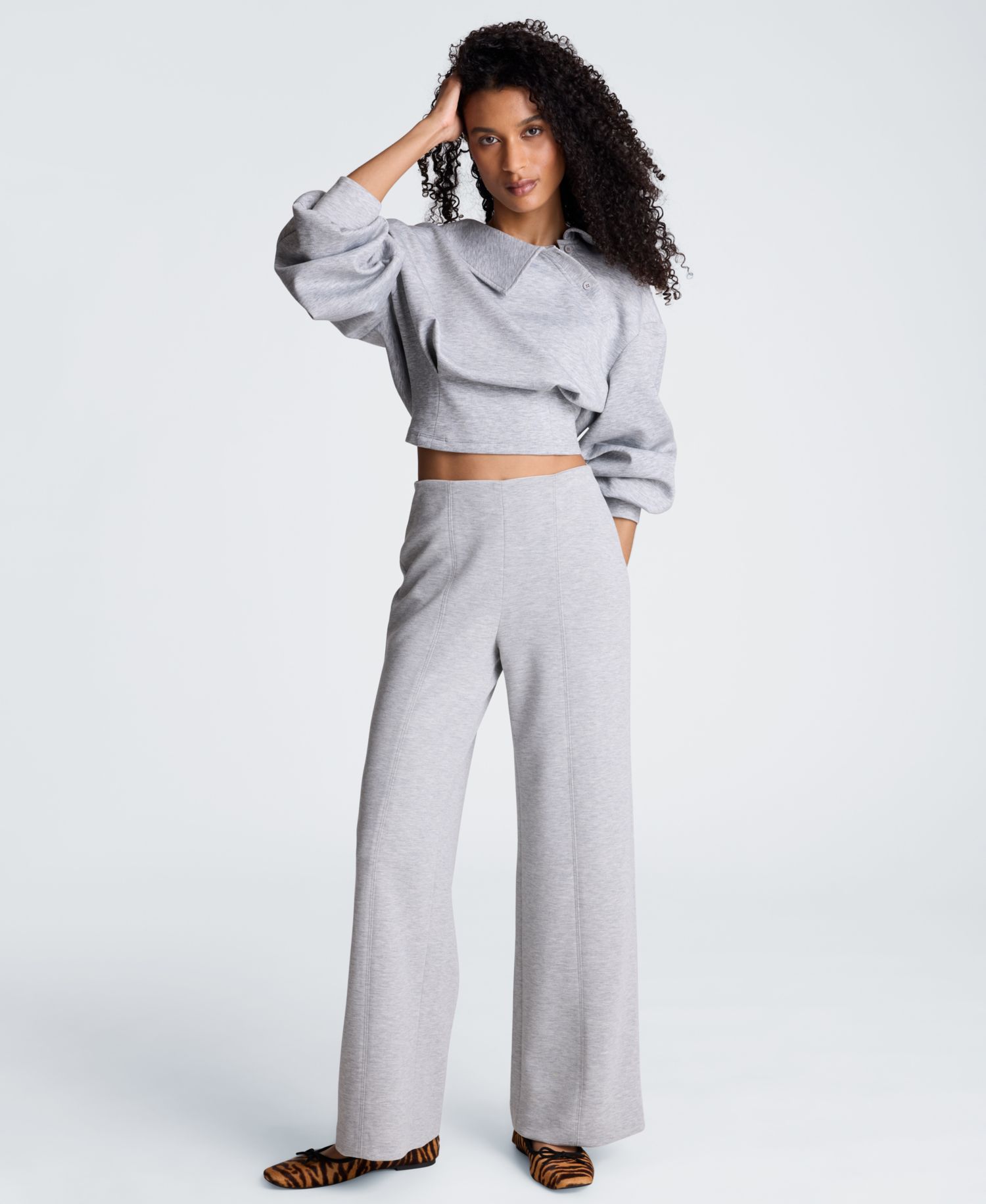 Women's High-Rise Hollywood-Waist Wide-Leg Pants