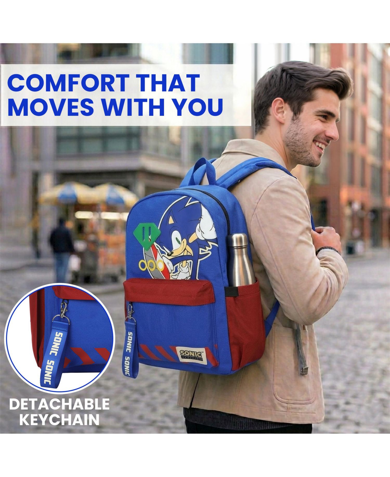 Sonic Character Art 16.5 Inch Adult Backpack