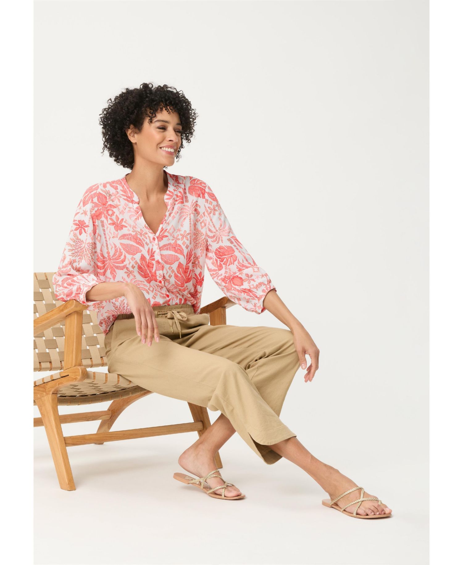 Women's Ornamental Botanic Print Tunic Shirt