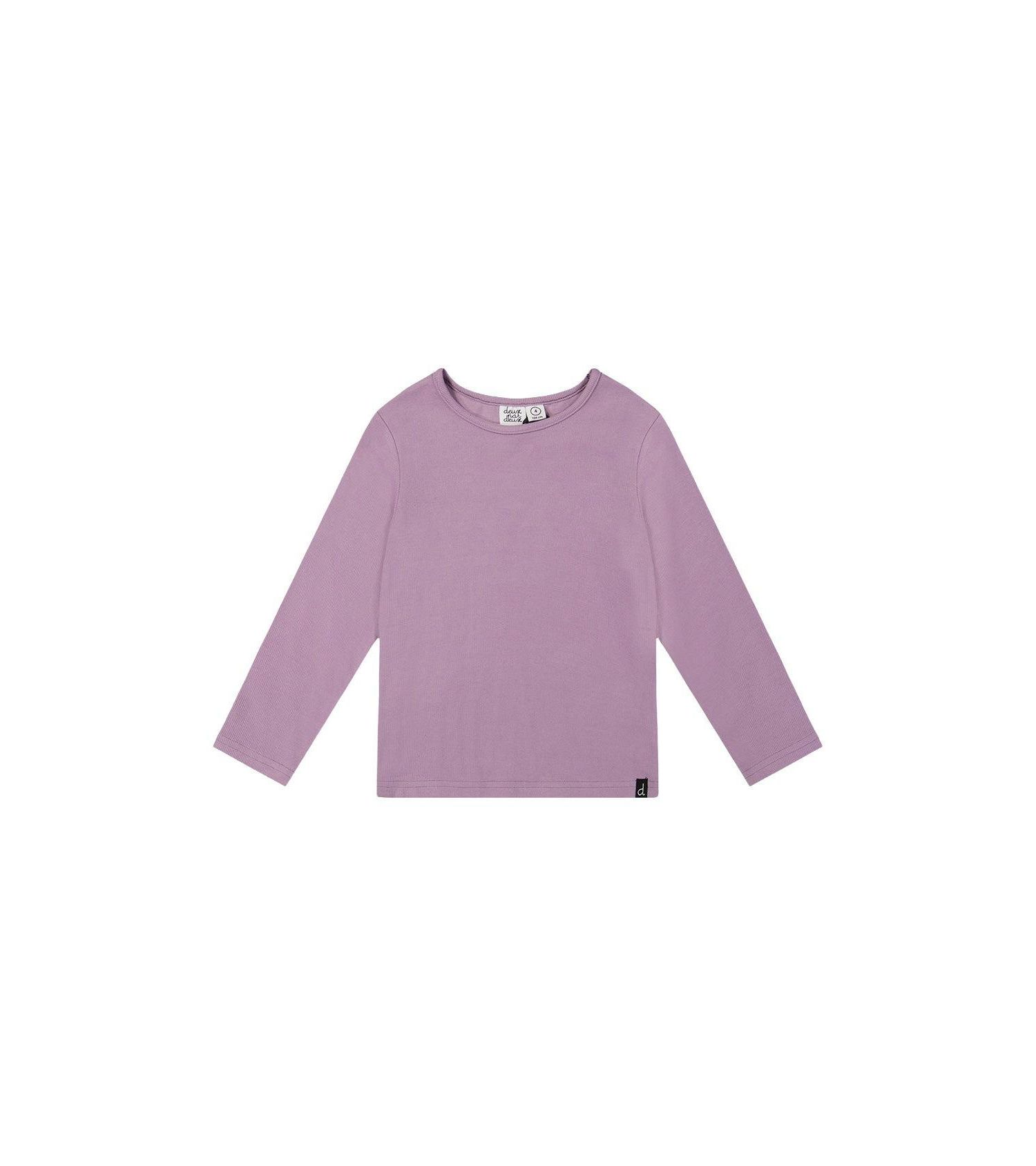 Little and Big Girl 6-14 Brushed Rib Crew Neck Top