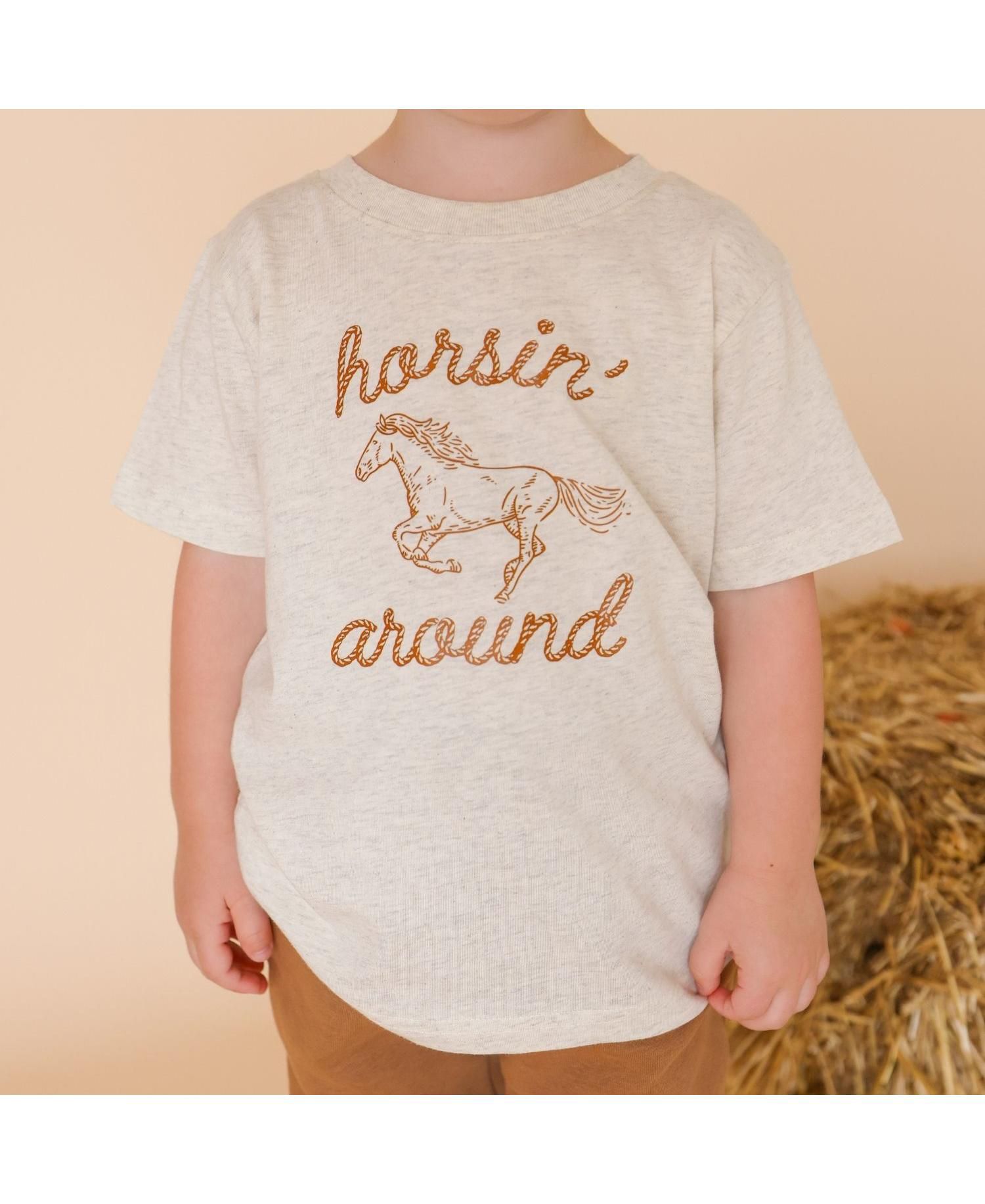 Little Boys 5-8 Horsin' Around Western Short Sleeve T-Shirt