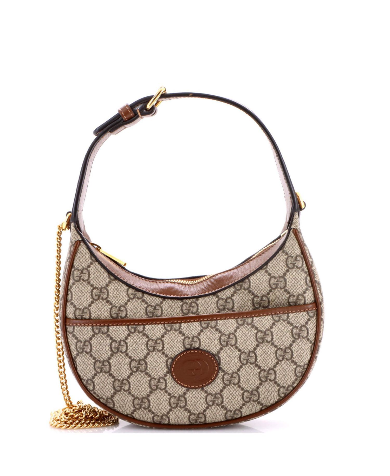 Mini Interlocking G Patch Half Moon Hobo GG Coated Canvas